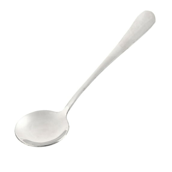 Home Restaurant Stainless Steel Round Head Soup Condiment Spoon 15.5cm Long