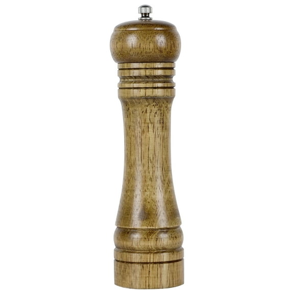 Unique Bargains Home Wooden Hand Crank Twist Salt Spice Pepper Mill Grinder Shaker Bronze Tone