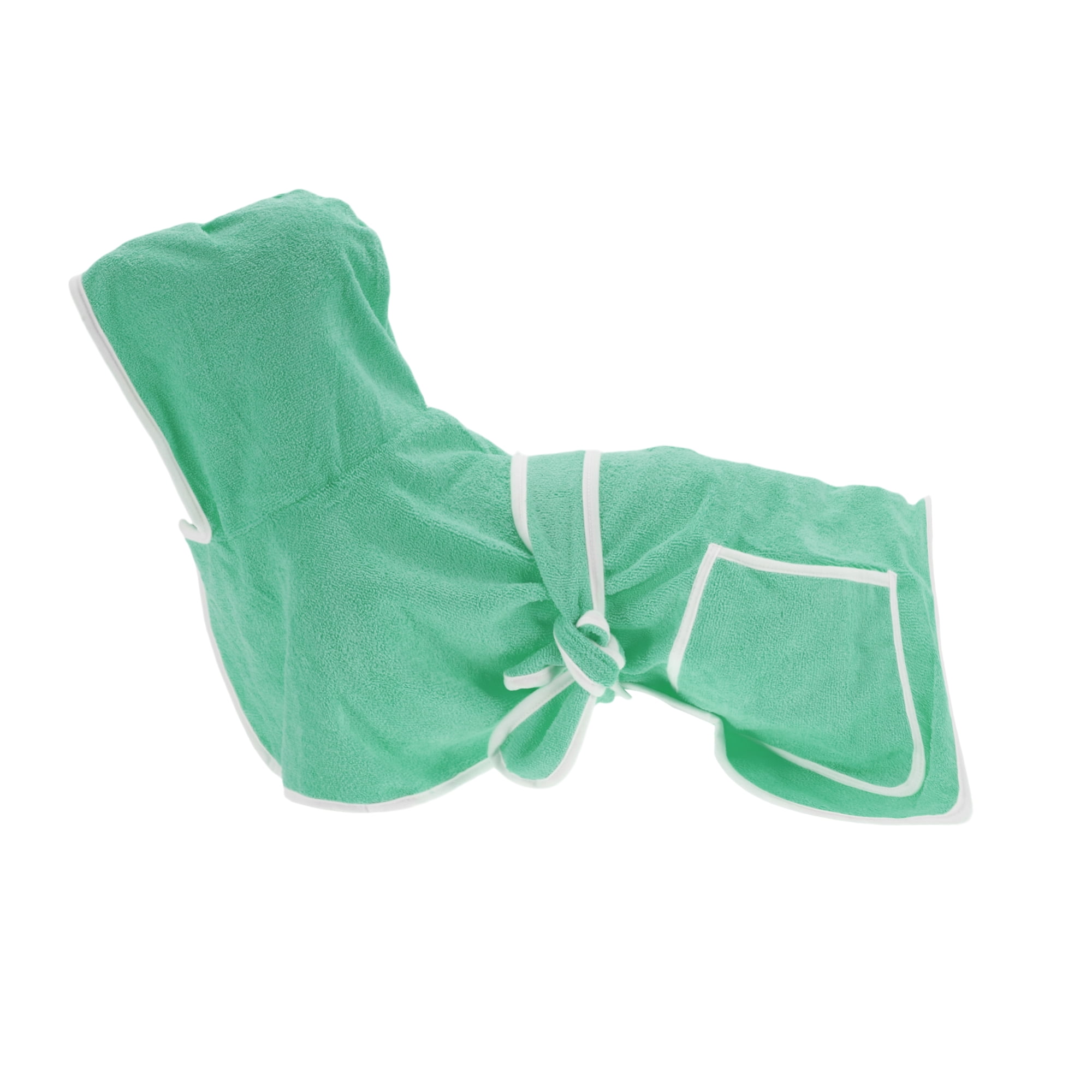 Unique Bargains Hooded Dog Bathrobe Soft Pet Towel Dog Towel Absorbent Coat XXS Green