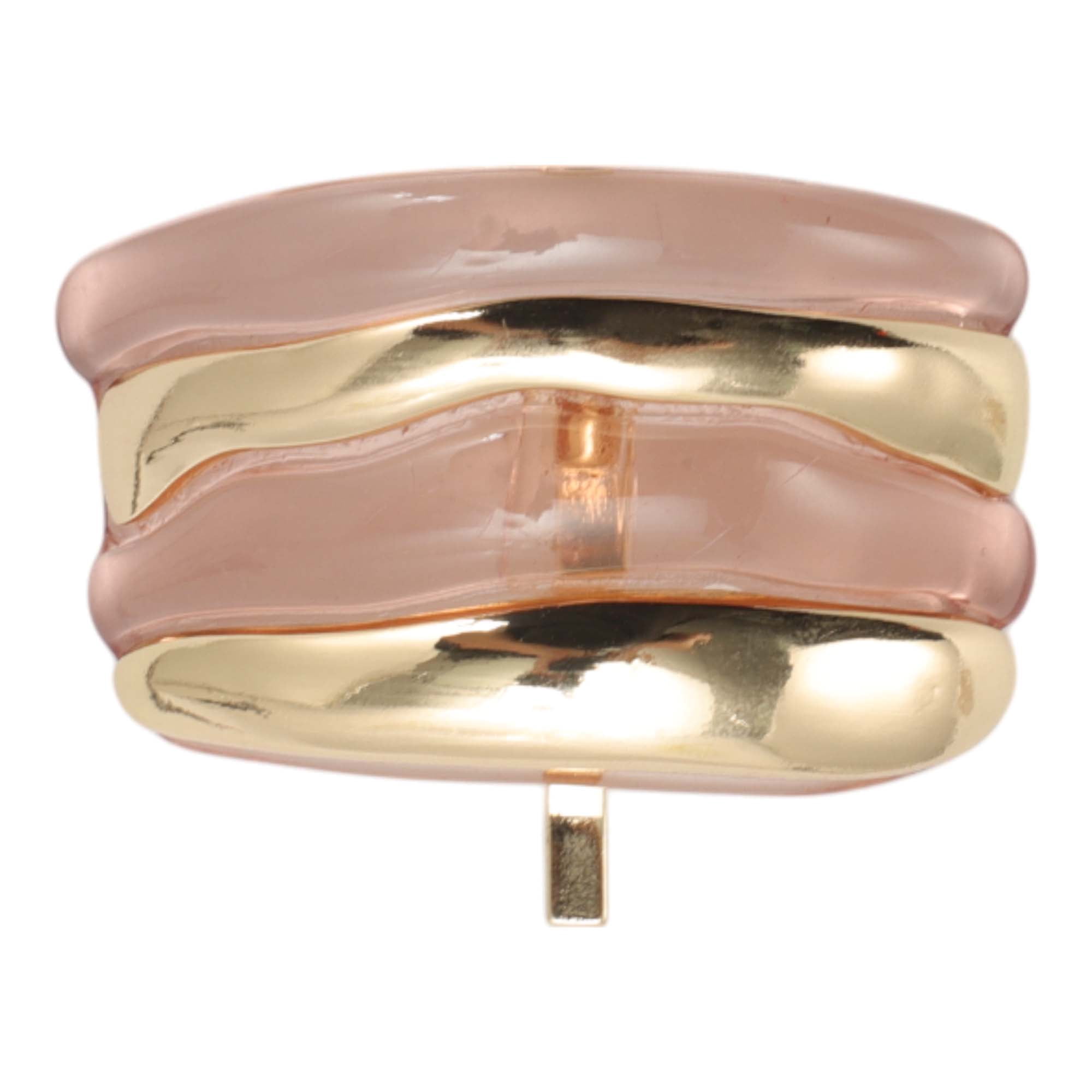 Unique Bargains Horizontal Stripes Ponytail Buckle Hair Clip for Women Gold Tone, Red