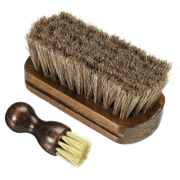 Unique Bargains Horsehair Shoes Brush 2 Pack Mini Polish Daubers for Leather Boots Cloth