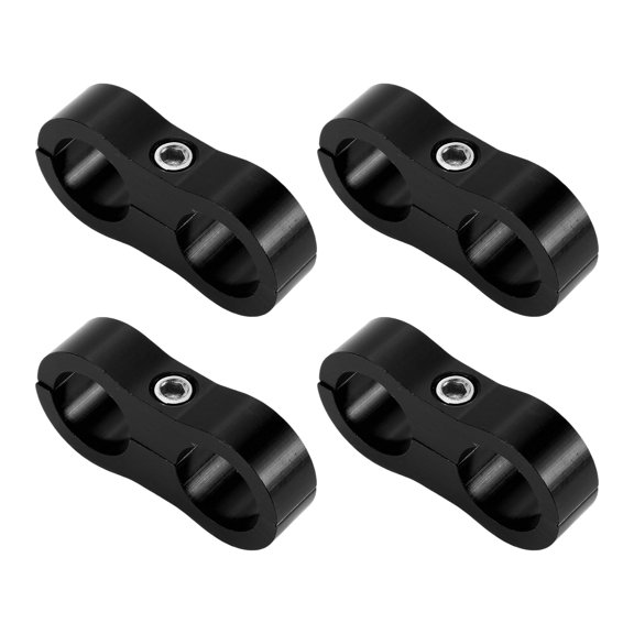 Unique Bargains Hose Separator Clamp Fitting Adapter/ Pipe Tube Line Separator Clamp Tooling AN10 20mm 4pcs Black