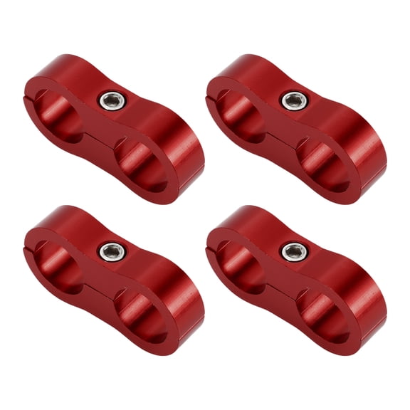 Unique Bargains Hose Separator Clamp Fitting Adapter/ Pipe Tube Line Separator Clamp Tooling AN10 20mm 4pcs Red