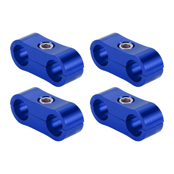 Unique Bargains Hose Separator Clamp Fitting Adapter/ Pipe Tube Line Separator Clamp Tooling AN4 11mm 4pcs Blue
