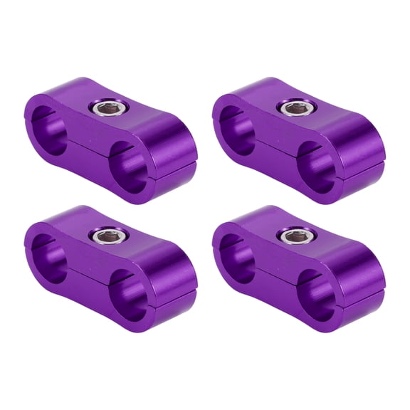 Unique Bargains Hose Separator Clamp Fitting Adapter/ Pipe Tube Line Separator Clamp Tooling AN4 11mm 4pcs Purple
