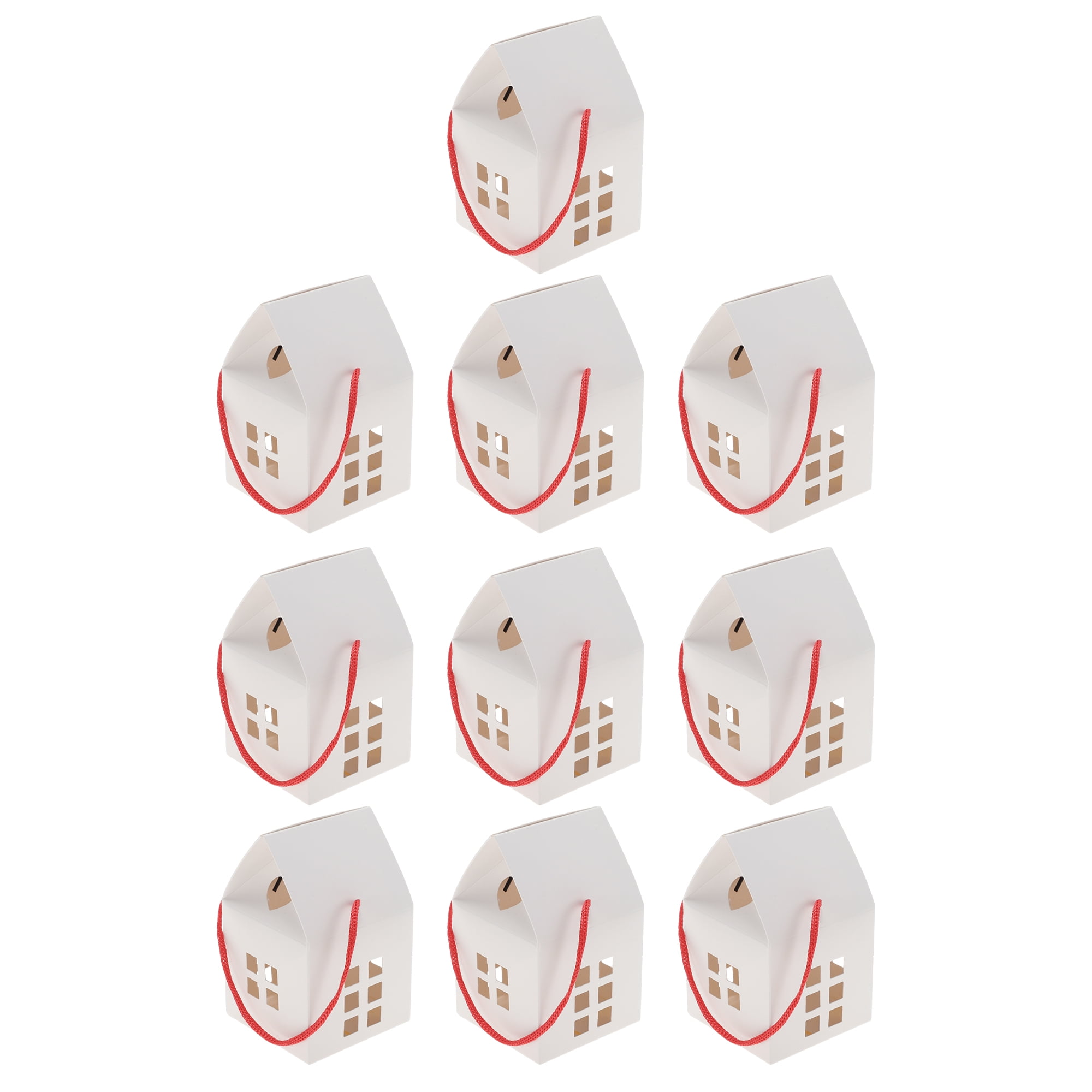 Unique Bargains House Shape Gift Bags 10 Pcs for Various Occasions White