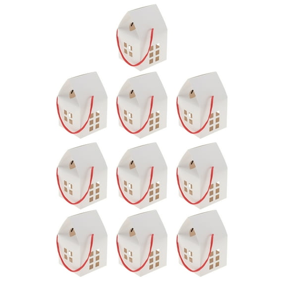 Unique Bargains House Shape Gift Bags 10 Pcs for Various Occasions White