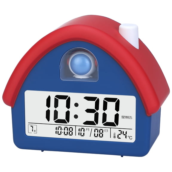 Unique Bargains House-Shaped Alarm Clock Dark Blue Astronaut 4.3"L x 2.4"W x 5.0"H