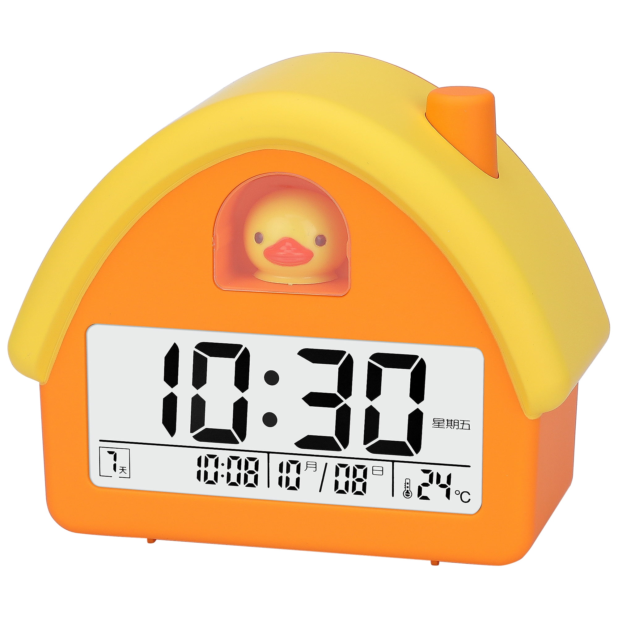 Unique Bargains House-Shaped Alarm Clock Orange Duck 4.3"L x 2.4"W x 5.0"H