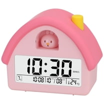 Unique Bargains House-Shaped Alarm Clock Pink Bunny 4.3"L x 2.4"W x 5.0"H