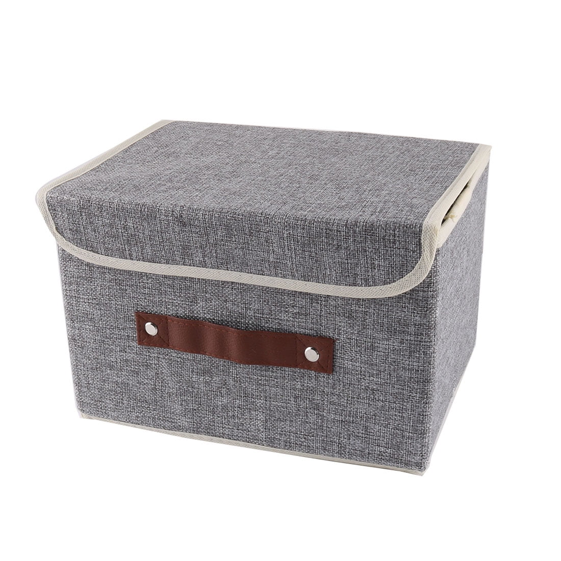 Unique Bargains Household Cotton Linen Towel Socks Holder Storage Box Organizer Gray
