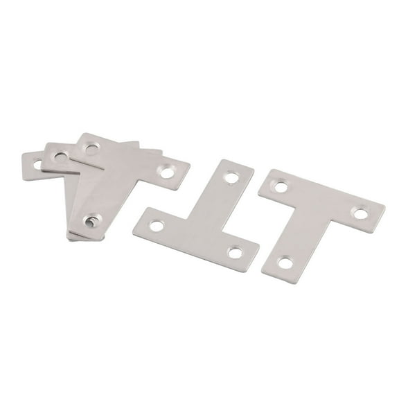 Unique Bargains Household Flat T Shape Metal Repair Mending Plate Corner Brace Joining Bracket 5pcs