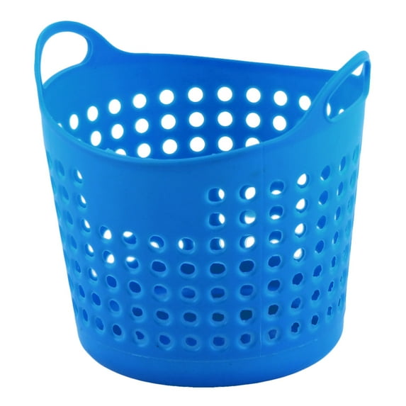 Unique Bargains Household Plastic Hollow Out Design Sundries Stationery Holder Storage Basket Blue
