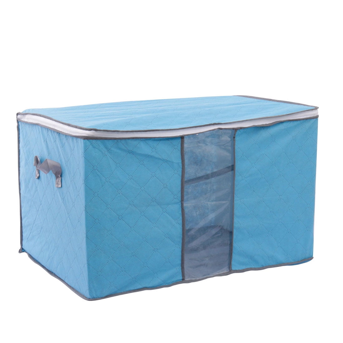 Unique Bargains Household Quilt Clothes Blanket Pillow Dustproof Storage Bag Container Blue