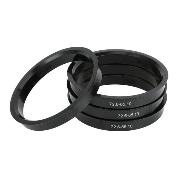 Unique Bargains Hub Centric Rings, 65.1mm ID 72.6mm OD Car Wheel Hubrings ABS Plastic Black, 4pcs