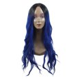 thumbnail image 1 of Unique Bargains Human Hair Wigs for Lady 28" Curly Wig with Wig Cap Royal Blue, 1 of 7