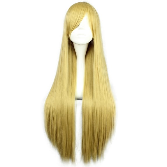 Unique Bargains Human Hair Wigs for Lady 31" Wigs for Women Wig Cap Long Hair