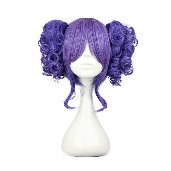 Unique Bargains Human Hair Wigs for Women 14" Wigs with Wig Cap Synthetic Fibre Blue