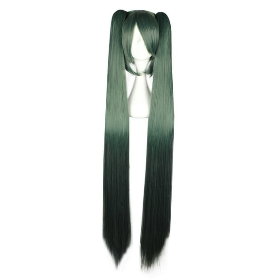 Unique Bargains Wigs for Women 51" Blackish Green Wigs with Wig Cap