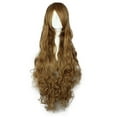 thumbnail image 1 of Unique Bargains Human Hair Wigs for Women Curly Wig with Wig Cap Blonde, 1 of 6