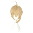 thumbnail image 1 of Unique Bargains Human Hair Wigs for Women Lady 12" Yellow Wigs with Wig Cap, 1 of 6