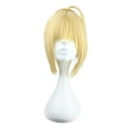 thumbnail image 1 of Unique Bargains Human Hair Wigs for Women with Wig Cap Medium Long Hair 18" Gold Tone Wigs, 1 of 6