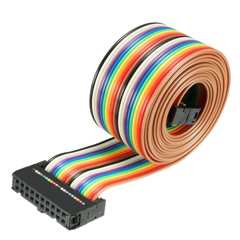 IDC 20 Pins Wire Flat Rainbow Ribbon Cable 128cm 2.54mm Pitch 1Pcs