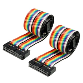 Unique Bargains IDC 20P Wire Flat Rainbow Ribbon Cable 48cm 2.54mm Pitch 2pcs