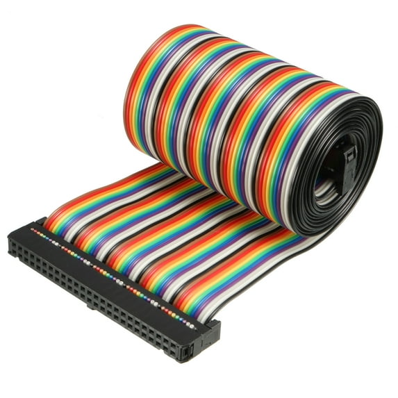 Unique Bargains IDC 50P Wire Flat Rainbow Ribbon Cable 128cm 2.54mm Pitch 2pcs