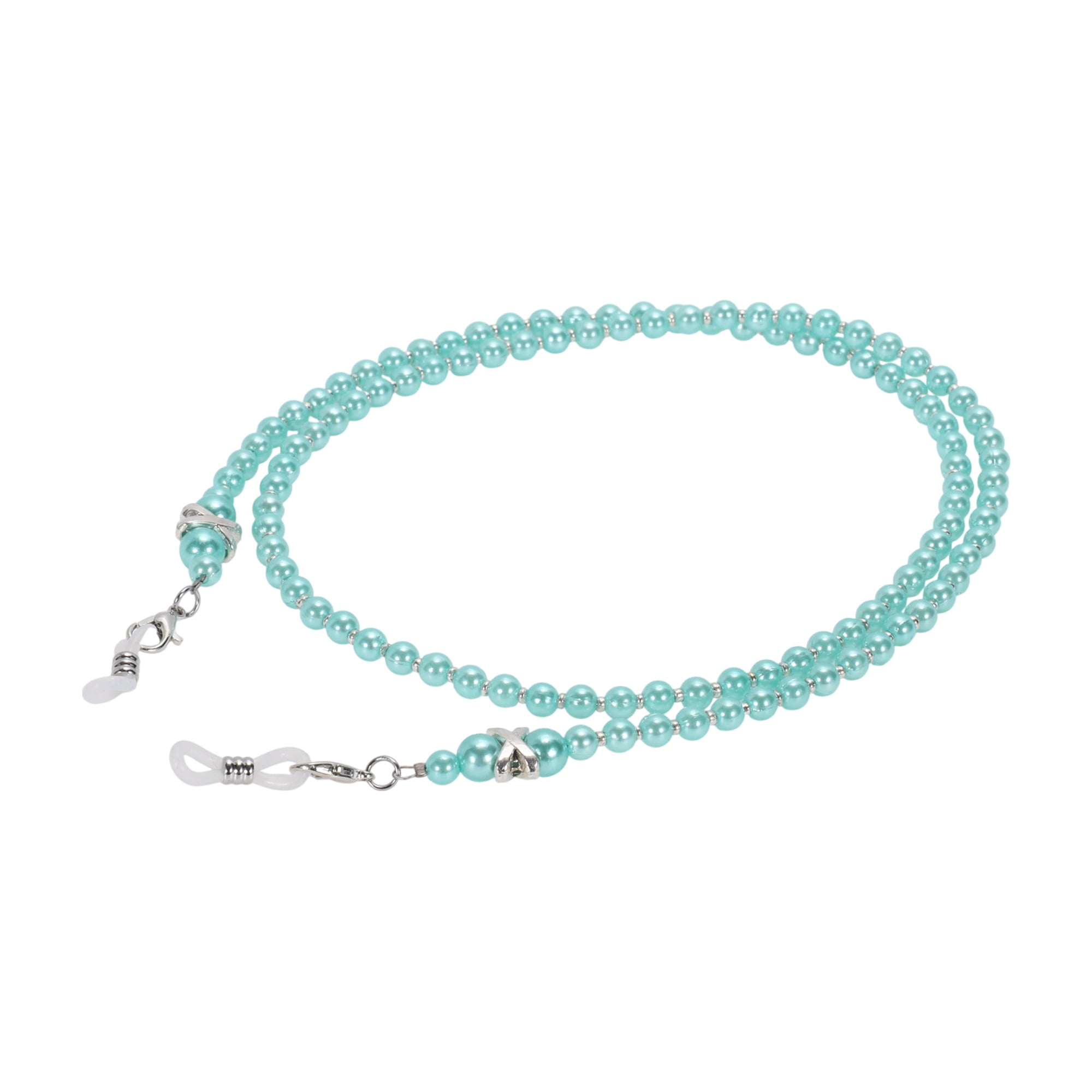 Unique Bargains Imitation Pearl Pattern Eyeglass Chain 29.53" 1 Pc Light Blue