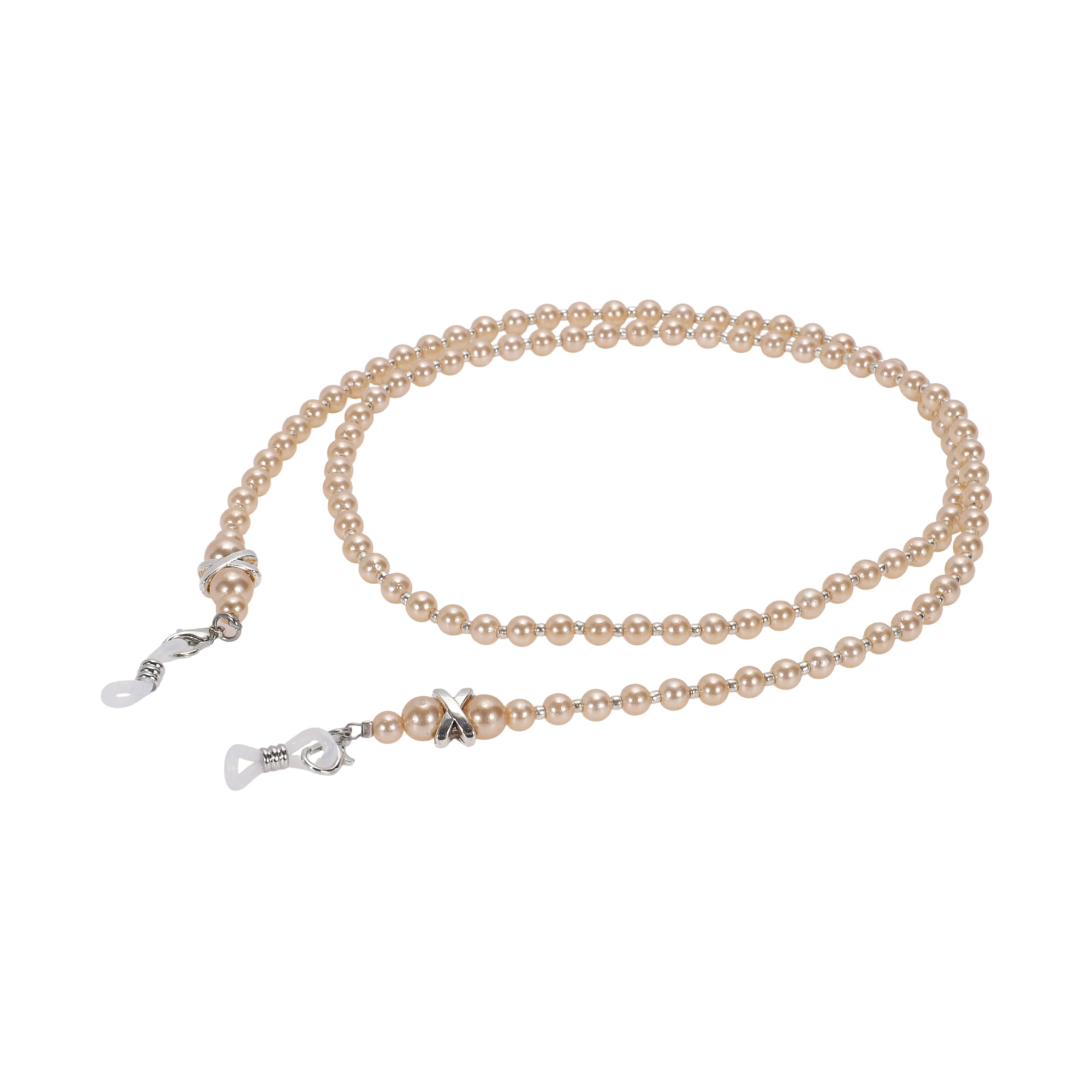 Unique Bargains Imitation Pearl Pattern Eyeglass Chain 29.53" 1 Pc Light Brown