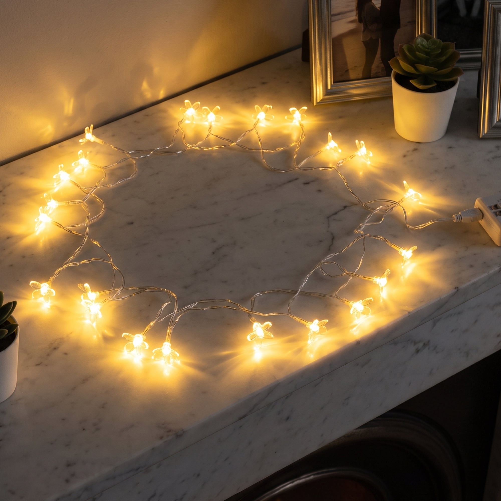 Unique Bargains Indoor Aesthetic Botanical Fairy Lamps 9.8 ft Warm White USB Powered