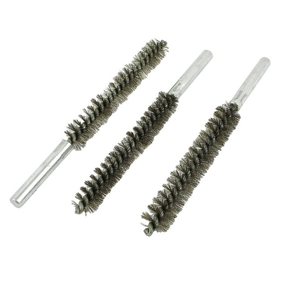 Unique Bargains Industrial 15mm Dia Stainless Steel Round Wire Pipe Tube Cleaning Brush 3 Pcs