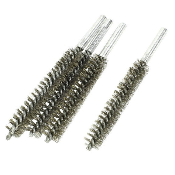 Unique Bargains Industrial 18mm Dia Stainless Steel Round Wire Pipe Tube Cleaning Brush 5 Pcs