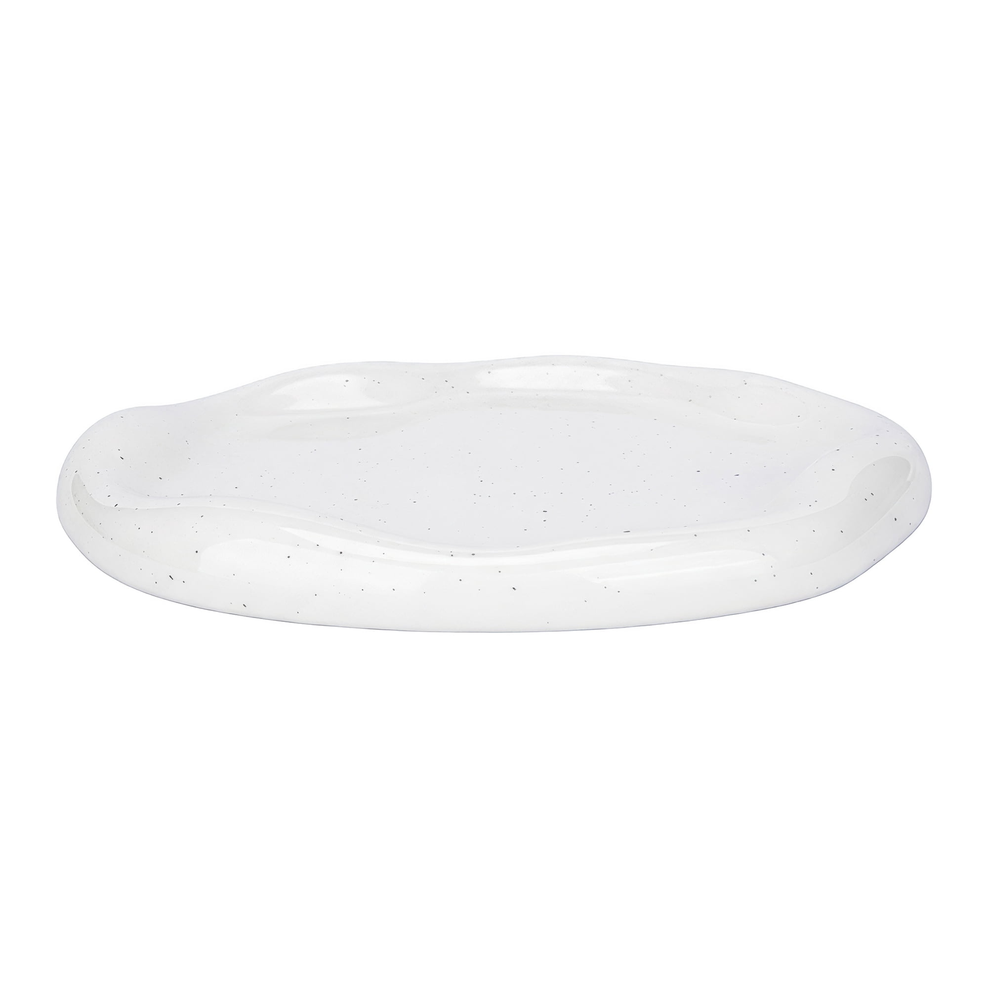 Unique Bargains Modern Ink Wash Ceramic Irregular Long Catch-all Tray White 7.5" x 7.5" x 0.8"