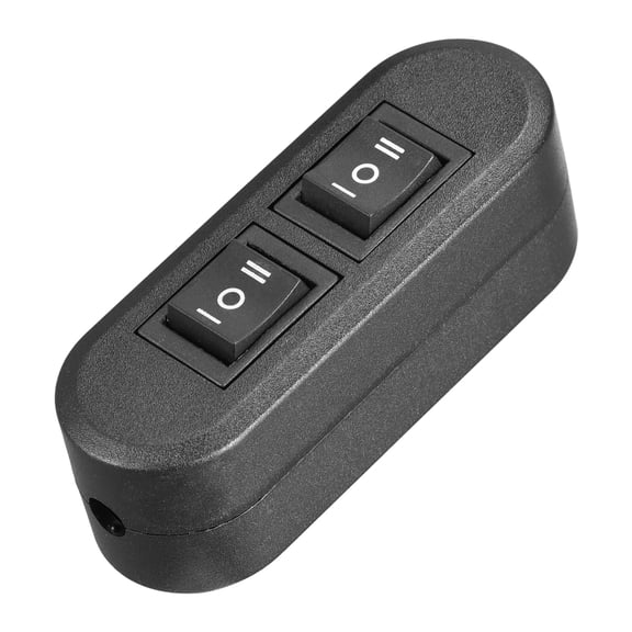 Unique Bargains Inline Cord Switch AC250V 6A/ 125V 10A Switch for Bedroom Table Lamp Light Black