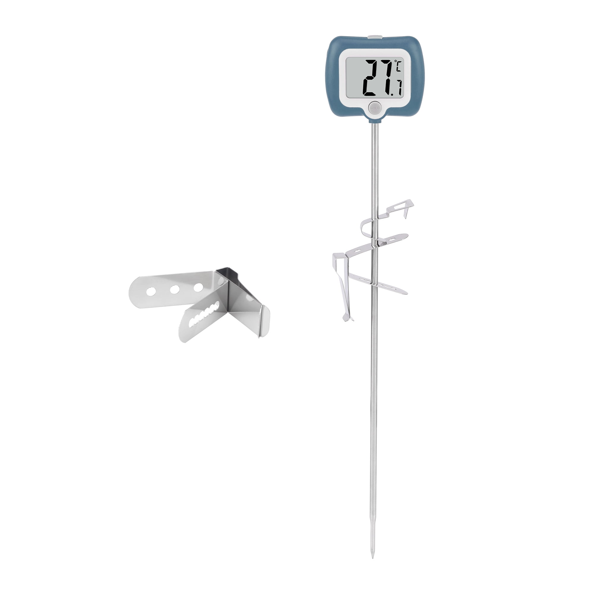 Unique Bargains Instant Read Cooking Thermometer with Clip Blue 9.8 Inch