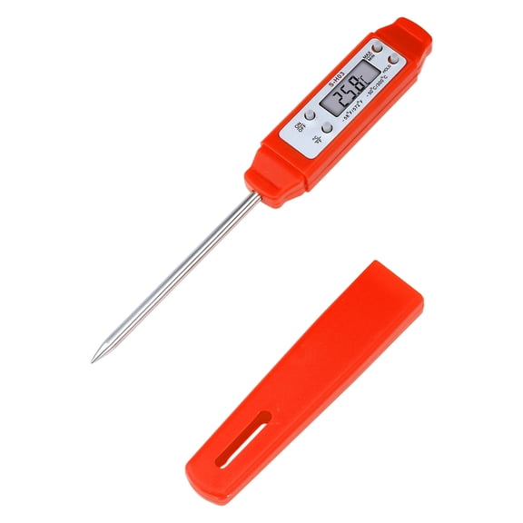 Unique Bargains Instant Read Food Thermometer with Protective Case for Cooking Red