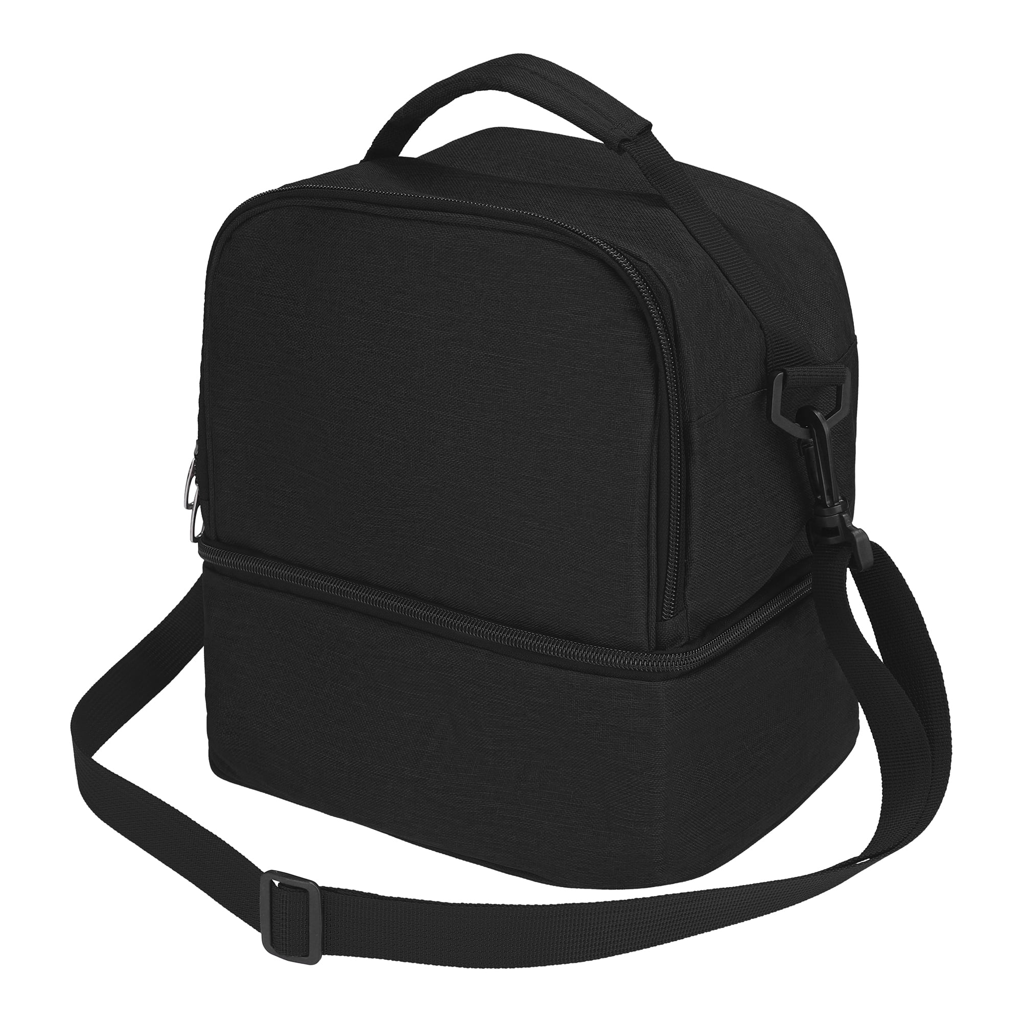 Unique Bargains Insulated Leakproof Lunch Bag for Office, Picnic Black
