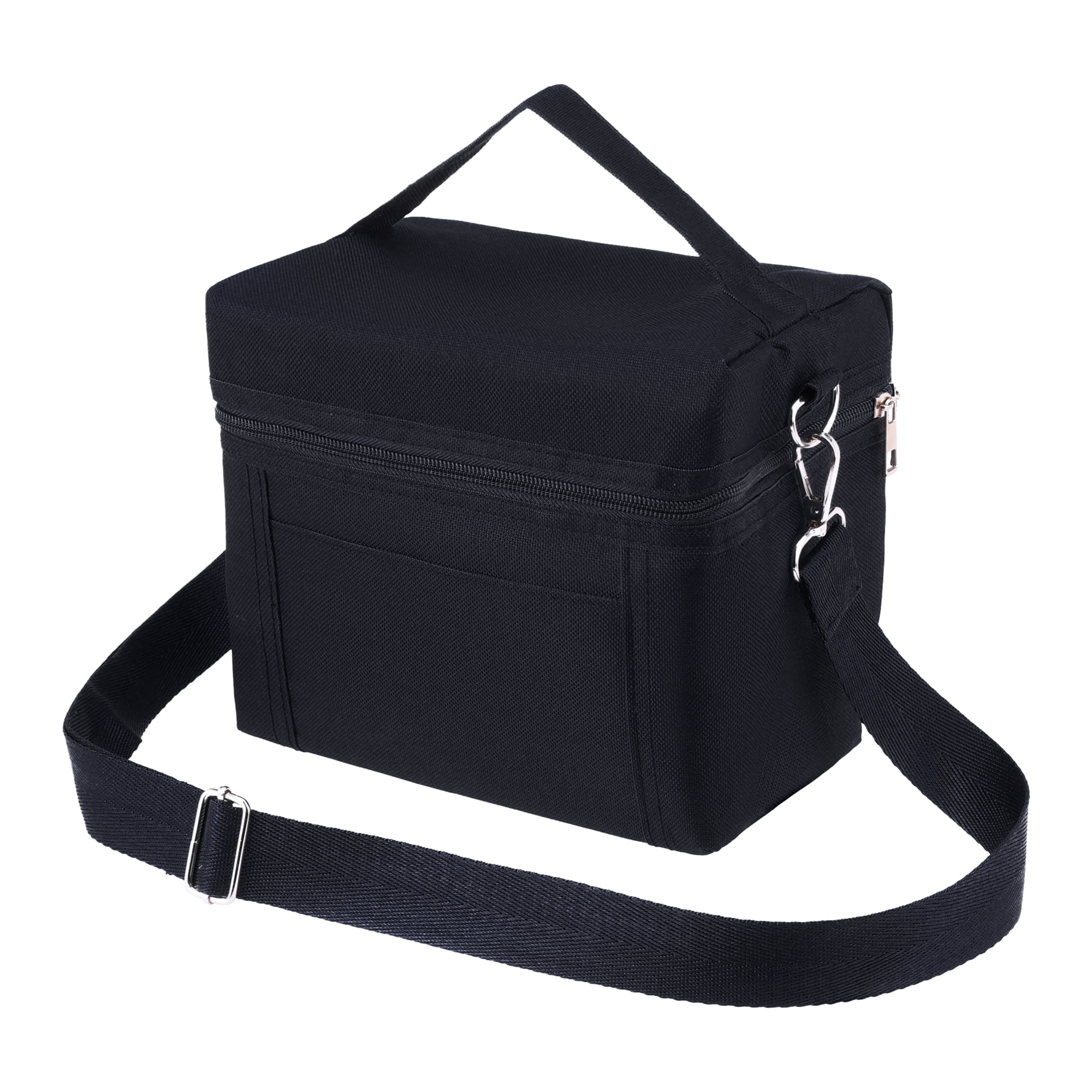 Unique Bargains Insulated Leakproof Lunch Bag for Work, Picnic Black 8.3*5.1*7.1in