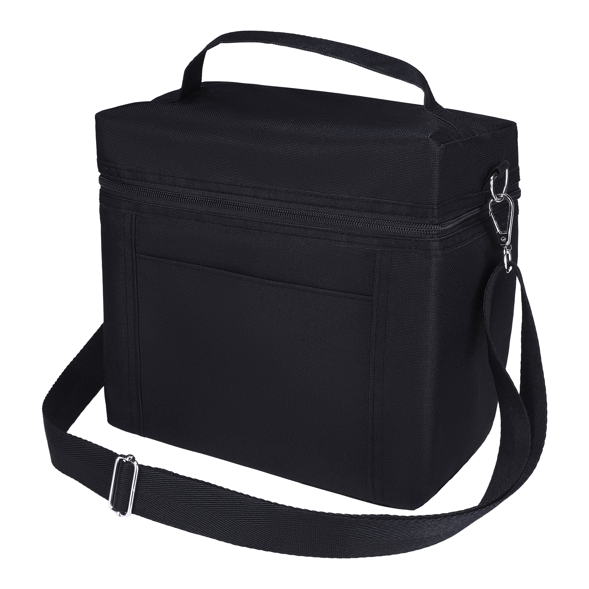 Unique Bargains Insulated Leakproof Lunch Bag for Work, Picnic Black 9.4*5.5*9.1in