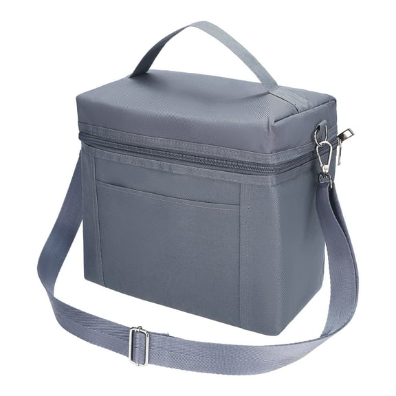 Unique Bargains Insulated Leakproof Lunch Bag for Work, Picnic Gray 9.4*5.5*9.1in