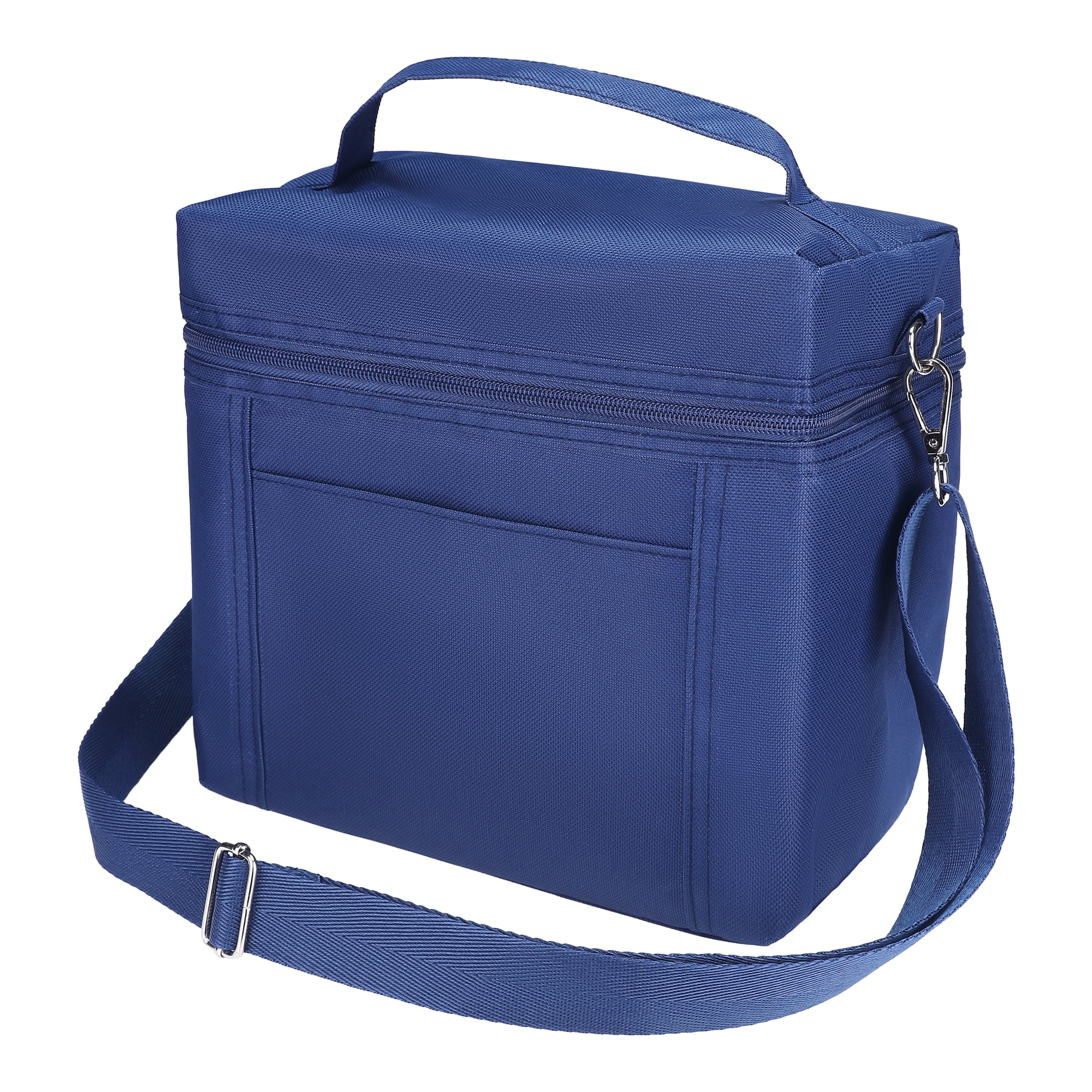 Unique Bargains Insulated Leakproof Lunch Bag for Work, Picnic Navy Blue 9.4*5.5*9.1in