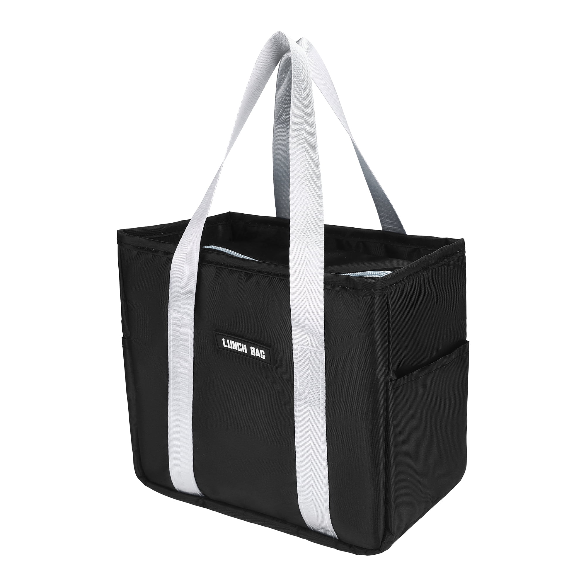 Unique Bargains Insulated Lunch Bag for Women and Men for Work Office Black