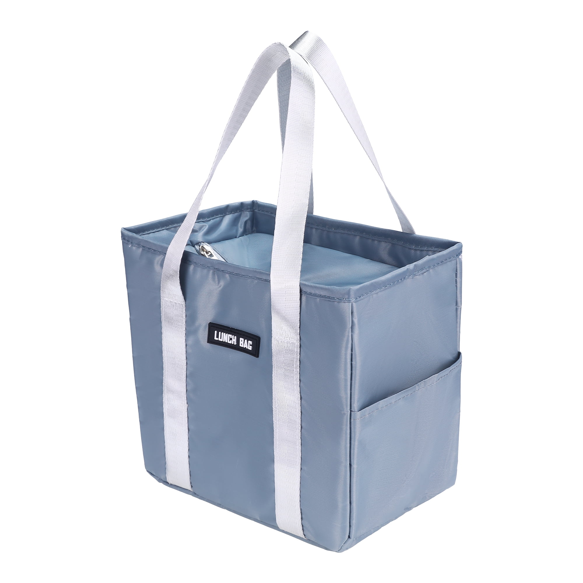 Unique Bargains Insulated Lunch Bag for Women and Men for Work Office Gray
