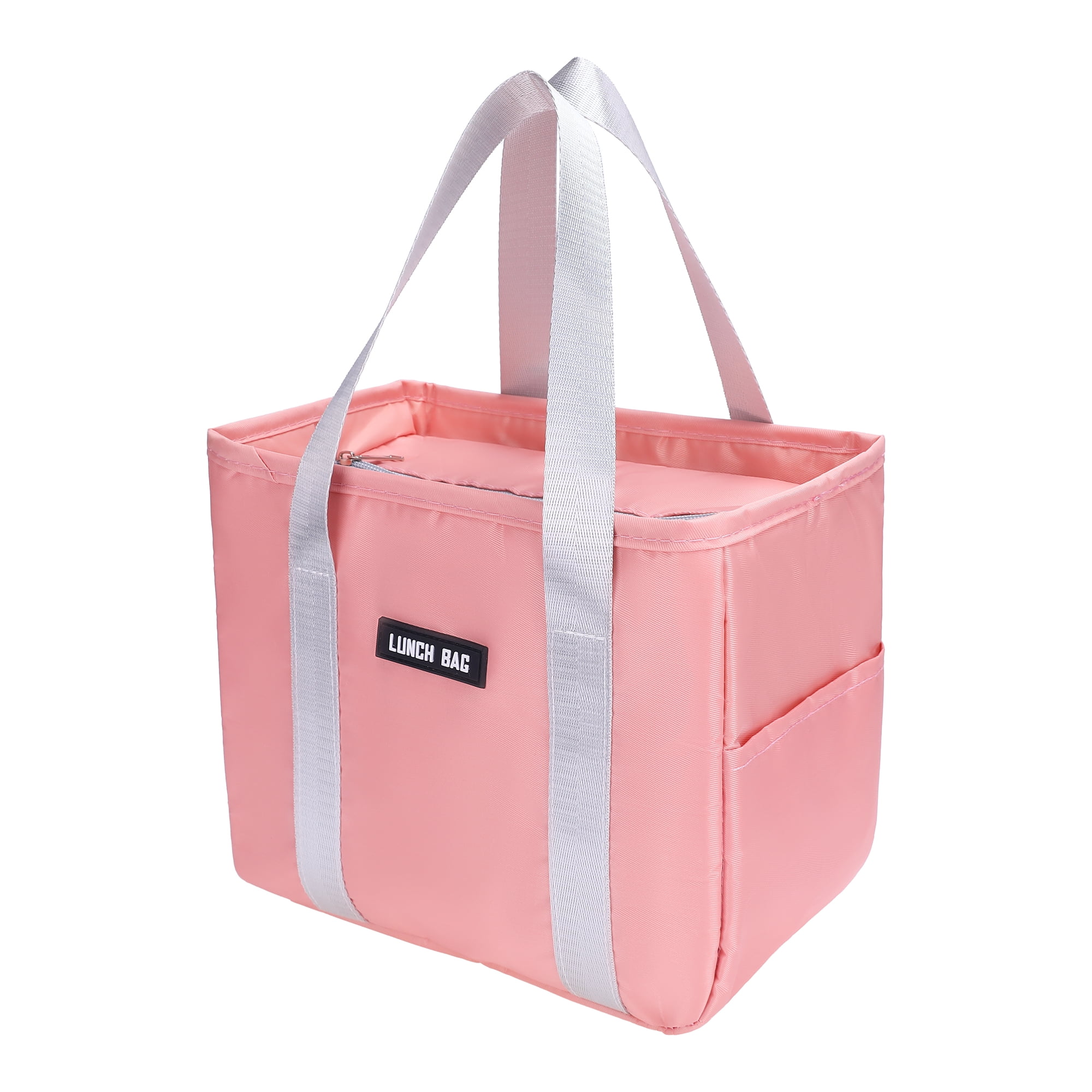 Unique Bargains Insulated Lunch Bag for Women and Men for Work Office Pink