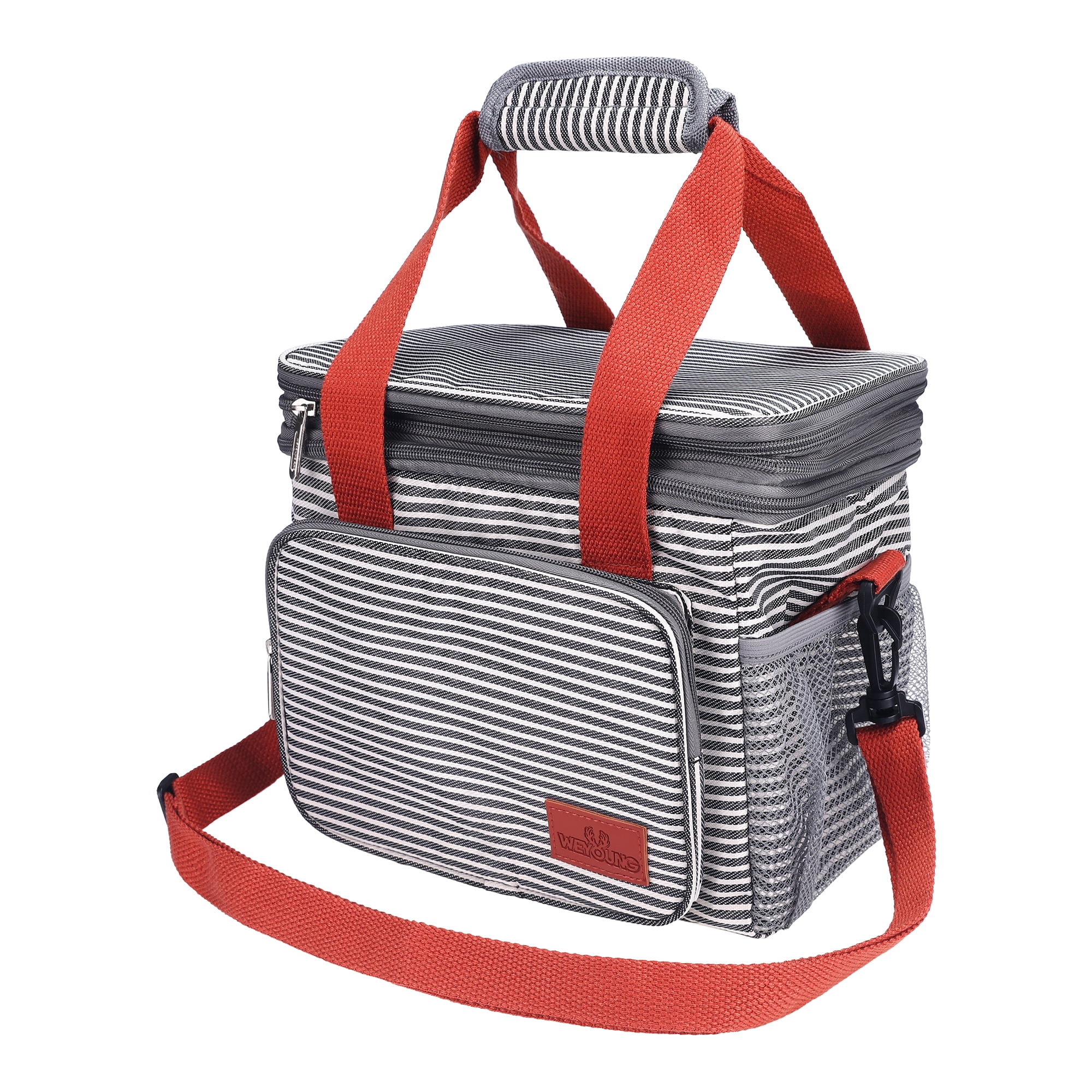 Unique Bargains Insulated Lunch Bag for Work Office, Picnic, Beach Stripe