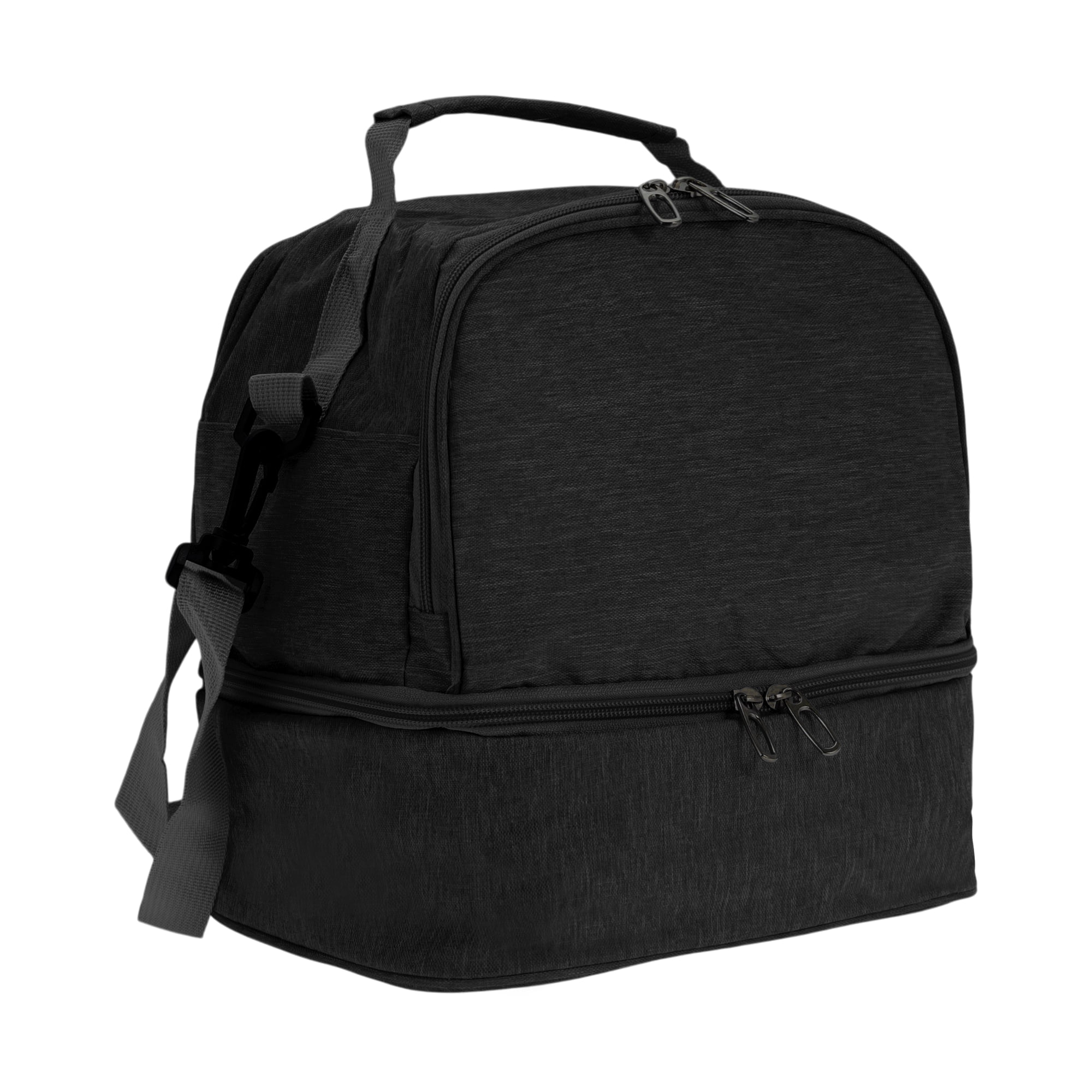 Unique Bargains Insulated Lunch Bag with Adjustable Shoulder Strap Black 410 oz