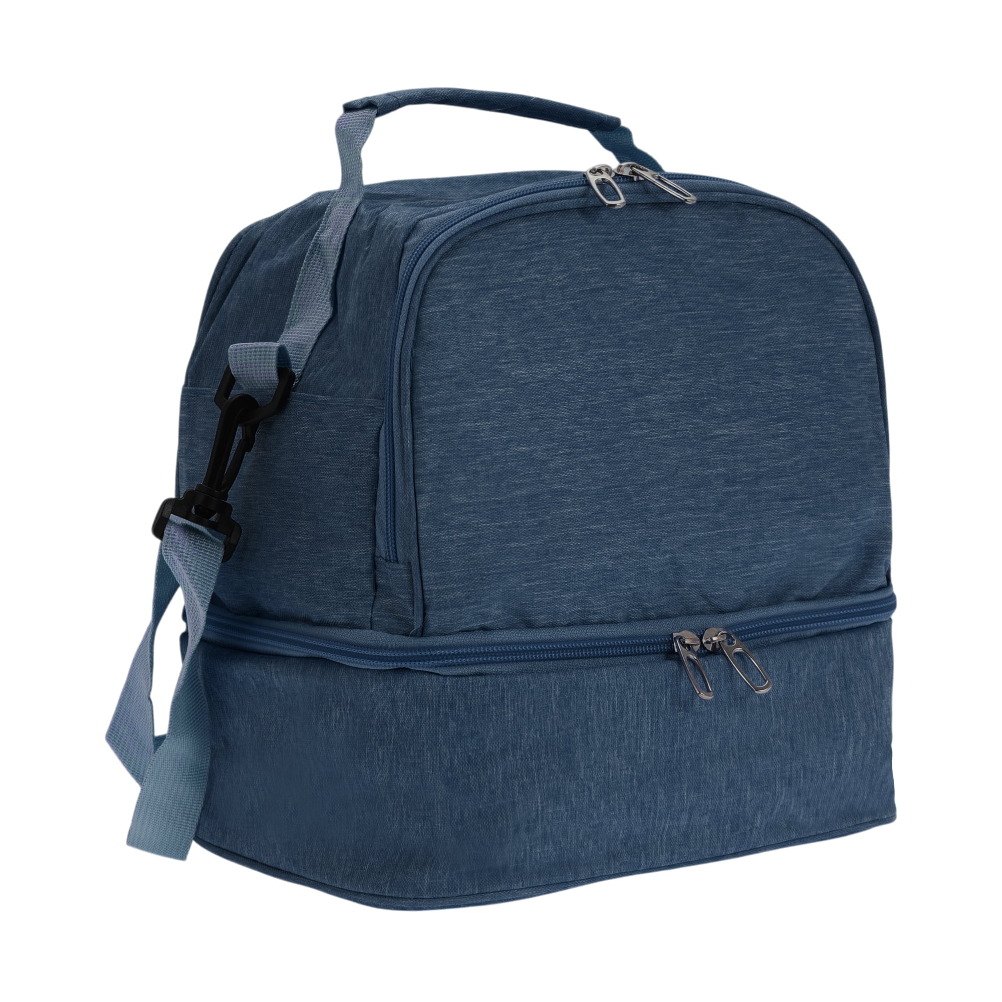 Unique Bargains Insulated Lunch Bag with Adjustable Shoulder Strap Navy Blue 410 oz