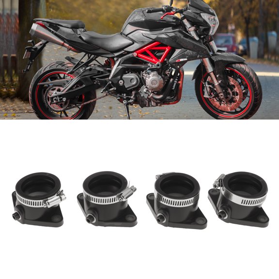 Unique Bargains Intake Carb Joint Boot Insulator for Suzuki GS850G 1980-1983 Motorcycle Carburetor Connector Black Rubber 4 Pcs